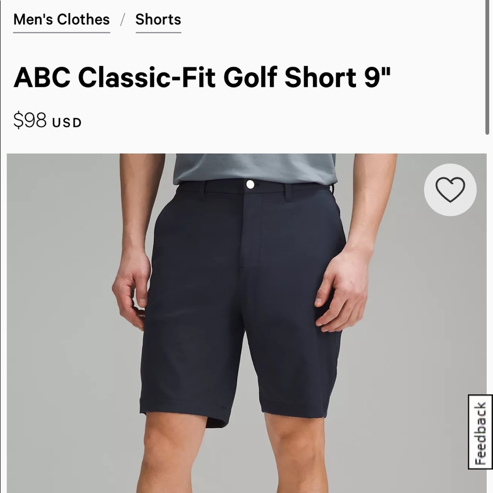 Men’s Lululemon ABC Short 9 inch